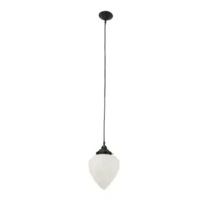 Lighting Inspirations Empire 8 Opal Matte on Cloth Cord Black Cloth Suspension Patina LOI3020069A