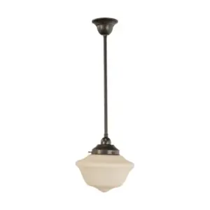 Lighting Inspirations Victorian Schoolhouse 9 Opal Matte on Rod Set 1/2 x 1/2m Patina LOI3020127A