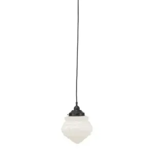 Lighting Inspirations Premier 8 Opal Matte on Cloth Cord Black Cloth Susp Patina LOI3020135A
