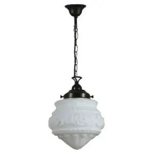 Lighting Inspirations Premier 8 Opal Matte on Single Chain Black Cloth Susp Patina LOI3020136A