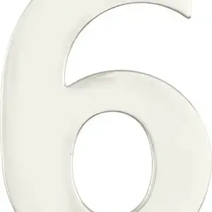 Superior Brass Architectural Numeral No6 316 PolSSteel 150mm SUP38926