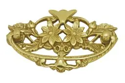 Superior Brass Cabinet Fitting Flowers PB 38x80mm SUP4665