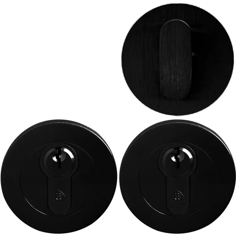 Superior Brass Euro Escutcheon and Snib Round Black 52mm SUP53737