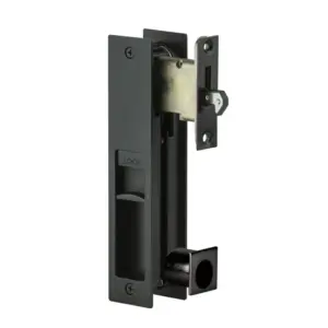 Superior Brass Integrated Flush Pull Sliding Door Privacy Set Black 178x38m SUP53758