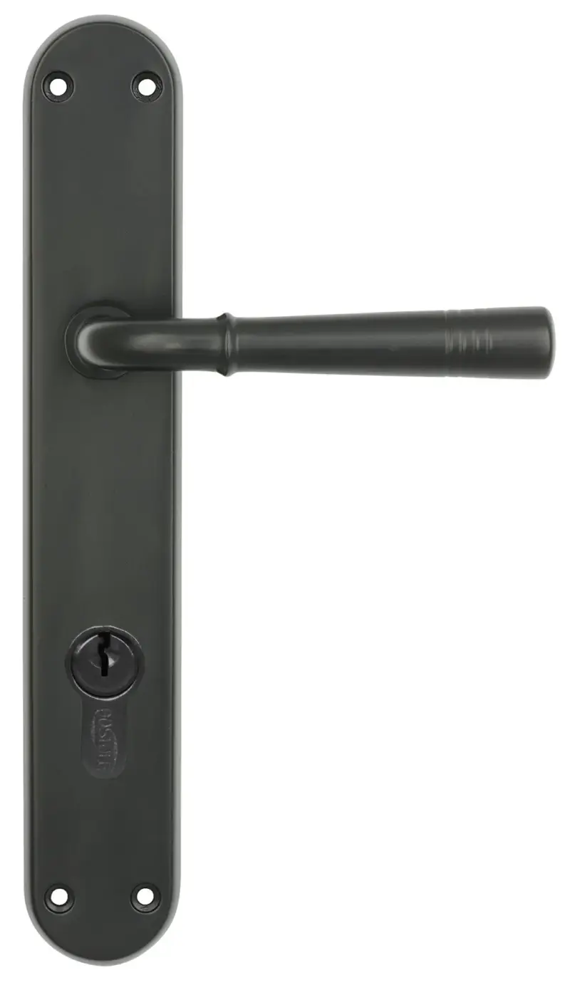 Superior Brass Lever Handle Entrance Set CC 476mm Black 255x42mm SUP53821A