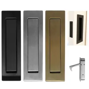 Superior Brass Sliding Door Edge Pull Black 80x23mm SUP54455