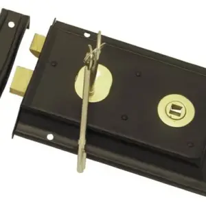 Superior Brass Rim Lock Black Iron 150mm SUP9091